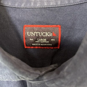 Men’s UNTUCKit Blue Long Sleeve Button Up Shirt, Size Large - Picture 1 of 6