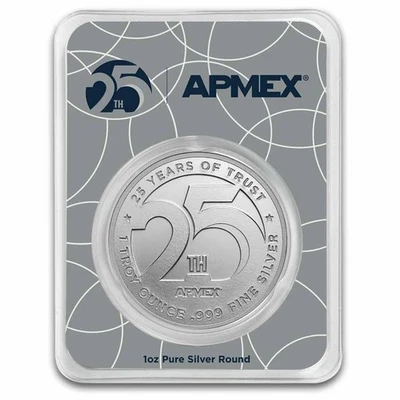 Ronda de plata de 1 oz - APMEX 25 aniversario (en TEP) Foto 1 de 4