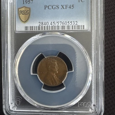 Mint Error Coin 1957 Denver BIE Error OBVERSE CUD ERROR Copper cent  - Image 1 of 4