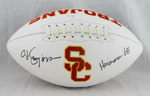 O. J. Simpson Autographed Trojans Logo Football w/Heisman-JSA W *Black - Picture 1 of 11