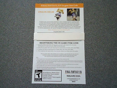 Final Fantasy 14 A Realm Reborn PC Onion Helm FF XIV ARR PC PS4