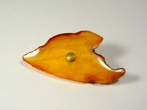 Vintage Baltischer Bernstein Manschettenknopf Butterscotch Eigelb Gelb Braun Alt Stein 5983 - Bild 1 von 13