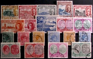 1938-52 ST. CHRISTOPHER, NEVIS, ANGUILLA #79-114: KGVI - used lot of 20 diff. - Picture 1 of 1