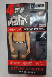 Puma Premium Active Stretch Boxershorts 4er Pack Herren Große 36" - 38" Active - Bild 1 von 3