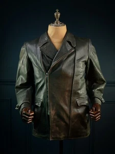 Giacca di pelle di cavallo vintage WW2 anni 40 spedizione tedesca Wehrmacht Kraddelder "M" - Foto 1 di 20