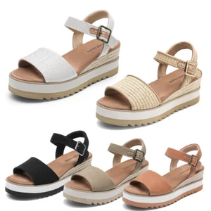 Women Open Toe Ankle Strap Espadrille Platform Wedge Sandals Casual Shoes - Picture 1 of 37