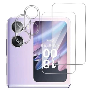 2 PCS For OPPO Find N2 Flip Tempred Glass Screen Protector+Camera Lens Protector - Picture 1 of 7