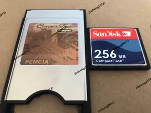 SANDISK 256MB Compact Flash +ATA PC card PCMCIA Adapter JANOME Machines - Picture 1 of 2