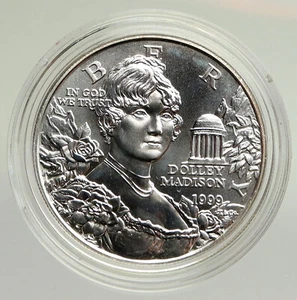 1999 USA United States FIRST LADY DOLLEY MADISON Montpelier Silver $ Coin i94793 - Picture 1 of 3