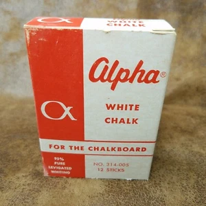Alpha White Chalk 95% Pure Levigated Whiting No. 314-005 USA Full Box 12 Vintage - Picture 1 of 6