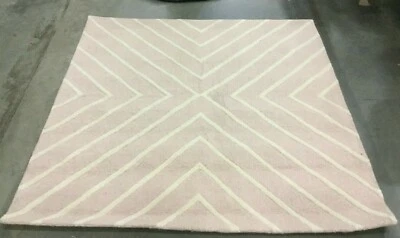 PINK / IVORY 5' X 5' Square Stained Rug, Reduced Price 1172638981 SFK920P-5SQ - Image 1 of 4