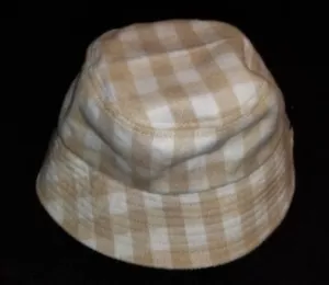 Sombrero de cubo a cuadros David and Young bronceado y blanco a cuadros talla única - Imagen 1 de 6