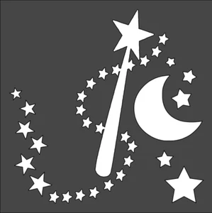 4"x4" Clear Plastic Stencil - Magic Wand (SA653) - Picture 1 of 2