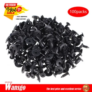 6mm Hole 100Pcs Auto Car Door Fender Hole Push Plastic Rivets Retainer Clips - Picture 1 of 10