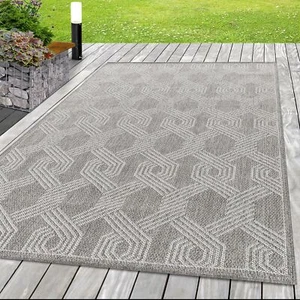 In & Outdoor Teppich Rose, Geometsisch Design Wetterfest Terrasse Balkon Küche - Bild 1 von 5