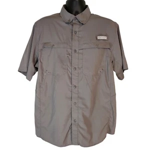 Realtree Fishing Shirt Vented Short Sleeve Button Up Gray Outdoors M - Picture 1 of 5