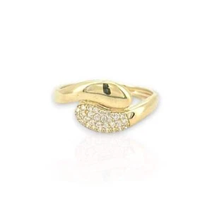 Twist Ring CZ - 10K Yellow Gold - Picture 1 of 19