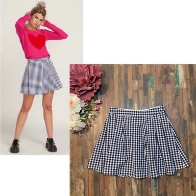 VOLCOM x GEORGIA MAY JAGGER Black/White Gingham Pleated Mini Skirt - Image 1 of 4