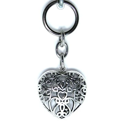 Portachiavi da Donna Uomo Cuore Amore con Sonaglio per Bomboniera Auto Casa Moto - Immagine 1 di 4