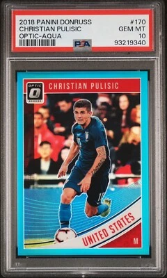 2018-19 Panini Donruss Optic Blue Aqua /149 Christian Pulisic #170 PSA 10 - Imagem 1 de 4
