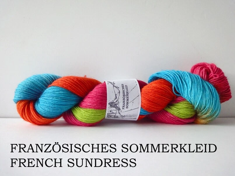 Handgefärbte Wolle Fine Merino von Franziska Uhl Fb. FRANZÖSISCHES SOMMERKLEID - Bild 1 von 1