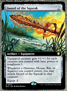 MTG Sword Of The Squeak 072 Borderless Commander: Bloomburrow MTG Card  - Picture 1 of 2