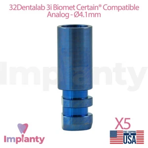 5x Accesorio Dental Analógico 4.1mm Plataforma Compatible Bioma Cierto Azul Titanio - Imagen 1 de 4