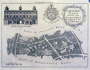 Antique map, Bowen, Limestreet Ward, divided into Parishes - Picture 1 of 1