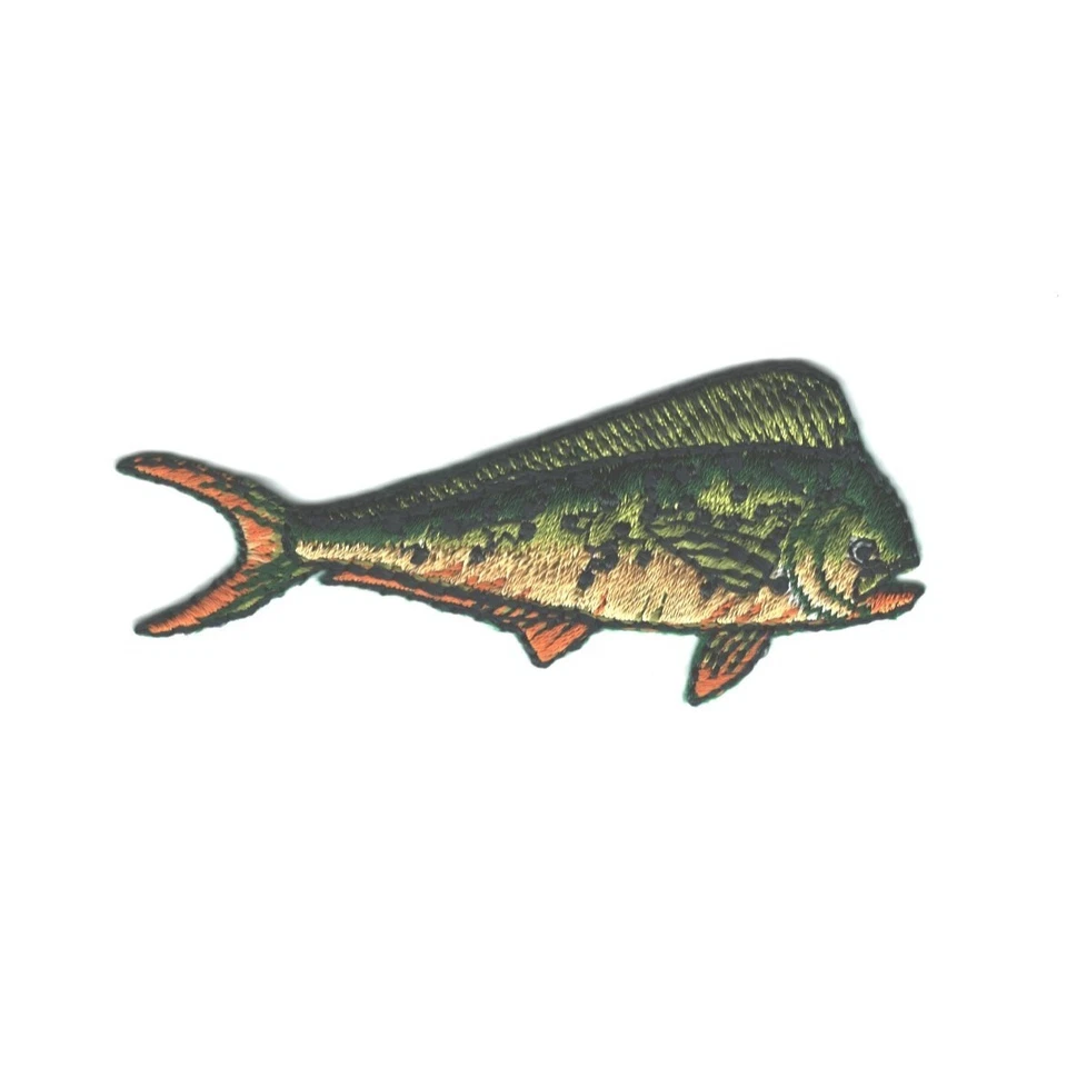 Mahi Mahi Dorado Patch Dolphin Fish Embroidered Cut out Iron on Sew on (3") - Image 1 of 1