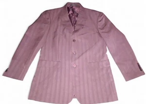 Carlo Bernetti Maroon Striped 2-piece Suit Men's Size 40R Top & Pants 40R x 33L - Picture 1 of 13
