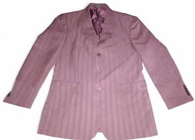 Carlo Bernetti Maroon Striped 2-piece Suit Men's Size 40R Top & Pants 40R x 33L - Image 1 of 4