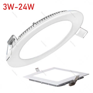 Panel LED cuadrado redondo foco empotrable lámpara de techo lámpara empotrada spot plano slim - Imagen 1 de 18