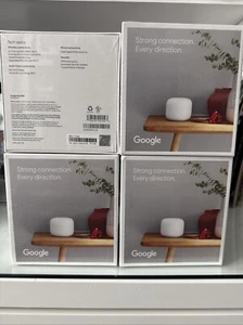 4 Google Nest WIFI Routers Snow AC220 Brand New in Box- GA00595-US - Zdjęcie 1 z 3
