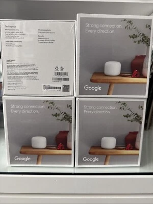 4 Google Nest WIFI Routers Snow AC220 Brand New in Box- GA00595-US - Image 1 of 3