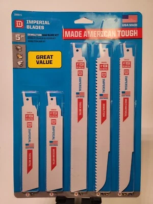 Sierra recíproca de demolición Imperial Blades paquete de variedad de 5 hojas EE. UU. bimetálica Foto 1 de 4