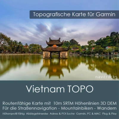 Vietnam Garmin Topo GPS Karte 10m Höhenlinien 4GB microSD Garmin Navi, PC & MAC - Bild 1 von 4