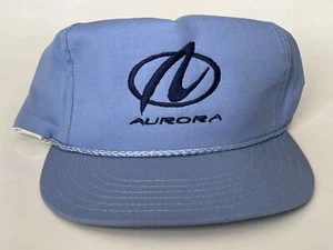 Vintage OLDSMOBILE AURORA Blue Cap - Hat Made in USA - OLDS LAKE ORION PLANT - Picture 1 of 7