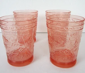 Set (4) Melamineware Beverage Glasses Tumblers Pink Floral Target - Picture 1 of 4