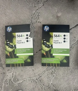 HP 564XL Black Ink Cartridges 5 Total. New Unused HP Ink Cartridges For Printer - Picture 1 of 2