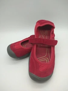 KEEN Footware Red Suede Hook Loop Mary Jane Flats Women's Shoes Size 6.5 Cap Toe - Picture 1 of 12