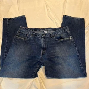 Eddie Bauer y2k wide leg Men's Bootcut Jeans size dark wash 38x32 - Picture 1 of 6