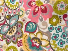 Flowered Fabric Pink Green Gray Blue Richloom Canada 4 Yards x 55" Gorgeous