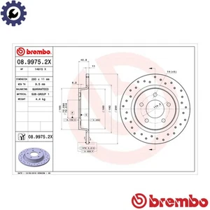 2x BRAKE DISC 08.9975.2X FOR MAZDA 53 L850/L823/L8-VE 1.8L R2AA 2.2L L3Y7 2.3L - Picture 1 of 9