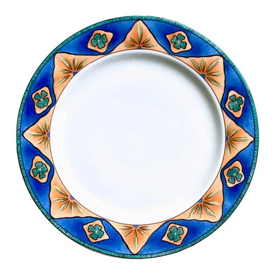 1998 Sakura Starburst Blue and Peach Chop Plate, 12" - Vintage - Unused - Image 1 of 3