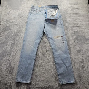 Levis 501 150 Women Blue Jeans 28x30 150th Anniversary Distressed Patchwork Rare - Picture 1 of 15