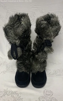 Eddie Bauer W.Squatch Boot Black Faux Fur Winter Boots Women's Size 8 - Image 1 of 4