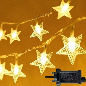 Plug in LED String Lights,Mains Powered Star Christmas Lights 100 LED 33 - Picture 1 of 5