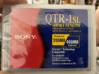 Sony QTR-1 QTR-1SL  Travan 200/400MB Tape Cartridge NEW Sealed - Image 1 of 2