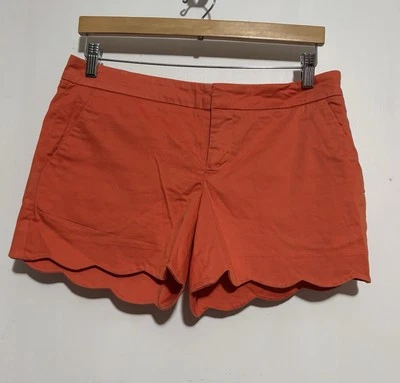 Club Monaco. Women's Orange Scalloped Hem Shorts Size 6 - Image 1 of 4