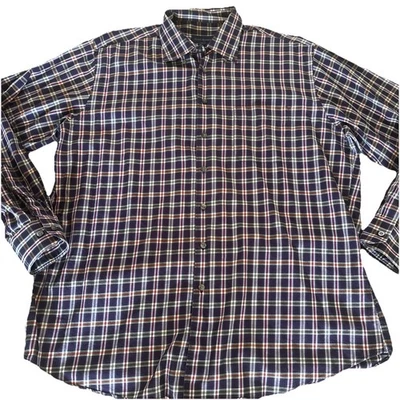 Scott Barber Button Down Shirt Mens Size XL Window Pane Plaid Long Sleeve - Image 1 of 4